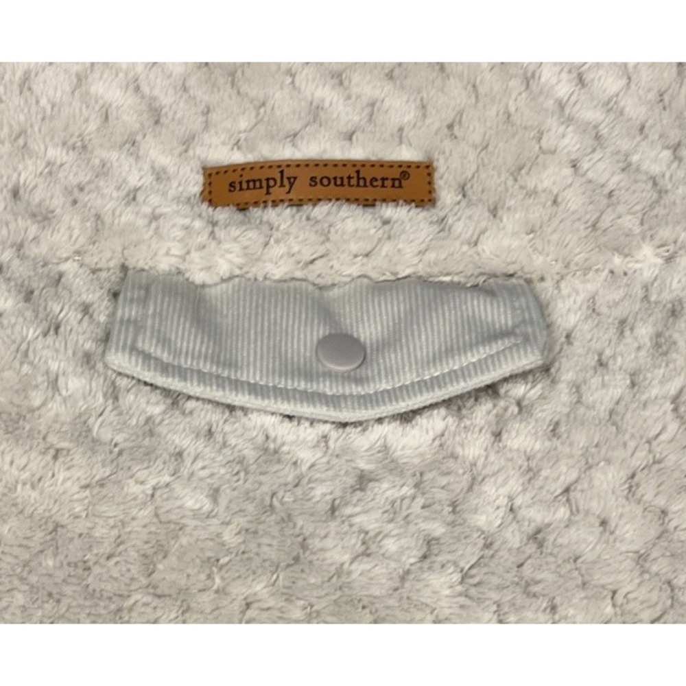 NWT $48 Simply Southern Soft T-Snap Pullover Fog Gray Size XXL - Picture 3 of 8